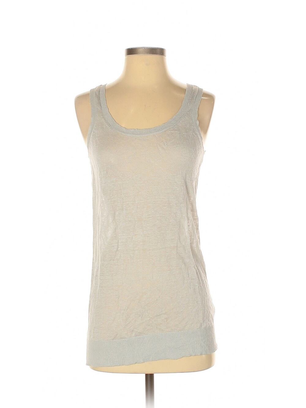 𖦹  MICHAEL Michael Kors Linen Metallic Tank Top XS Opal Silver NWT Sleeveless